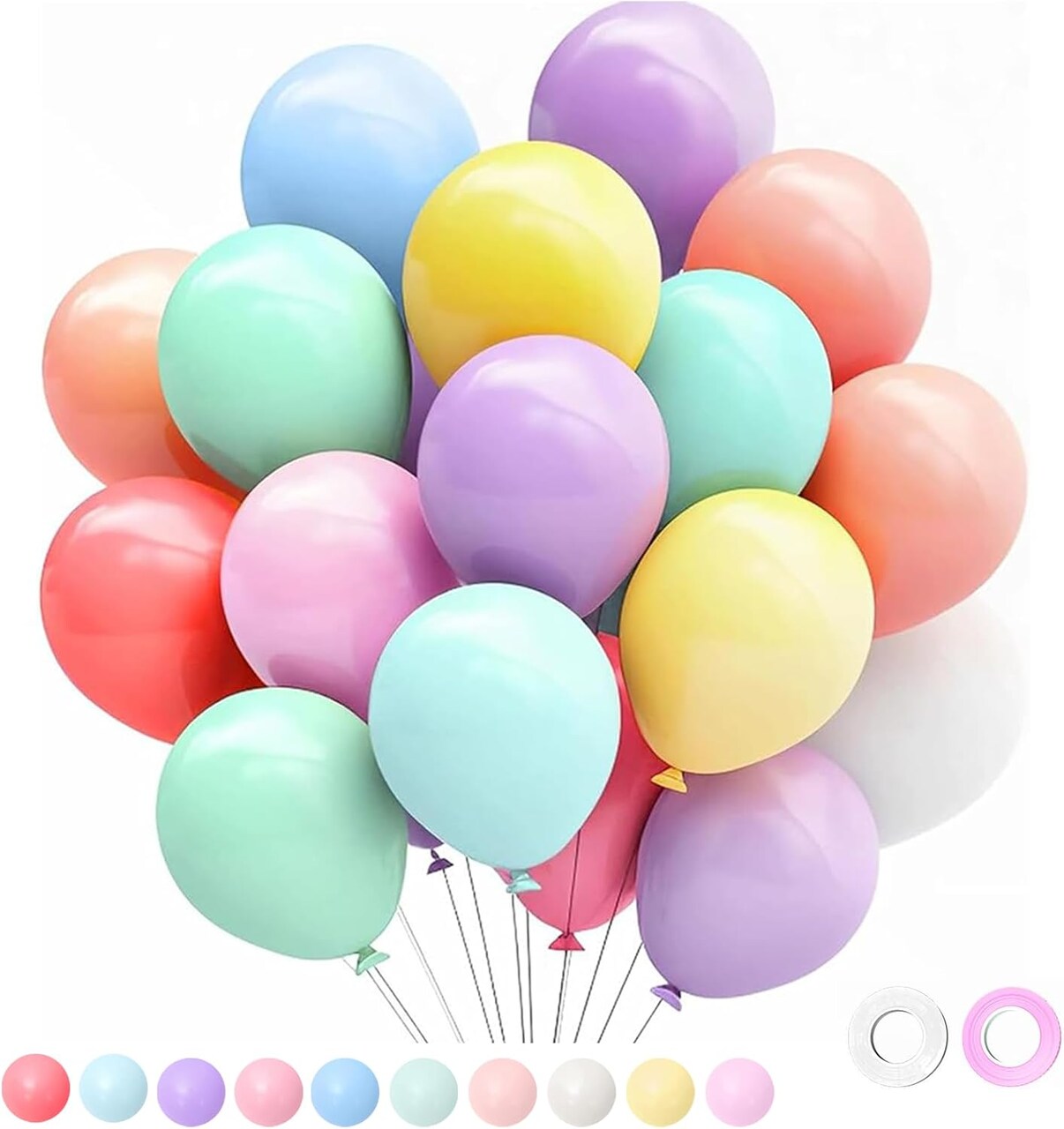 Colorful Multicolor Macaron Latex Party Balloons(Rainbow Balloons)